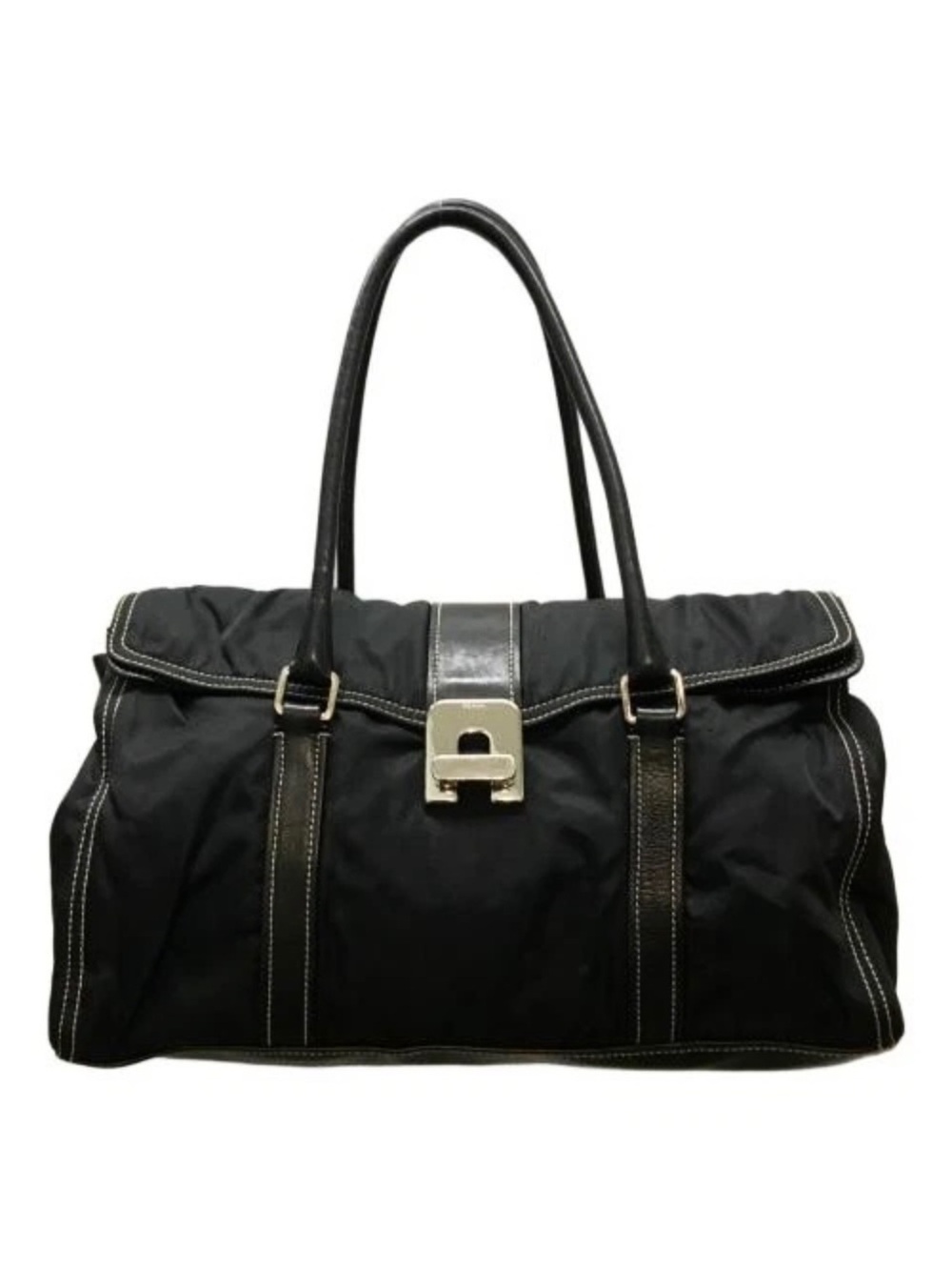 Prada⭐️⭐️Black Nylon Hobo with Silver-Kiss Lock!
